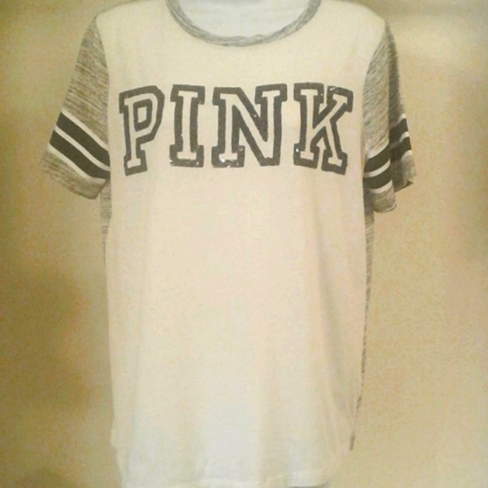 VS pink sequin shirt(white and gray)